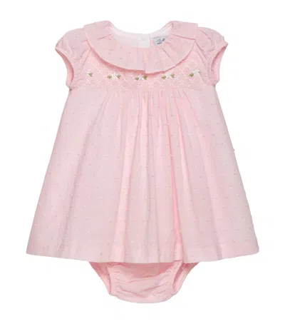 Trotters Kids' Floral My First Smocked Dress In Pink