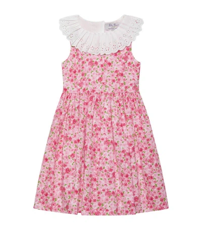 Trotters Kids' Francesca Rosie Floral-print Cotton Dress In Pink