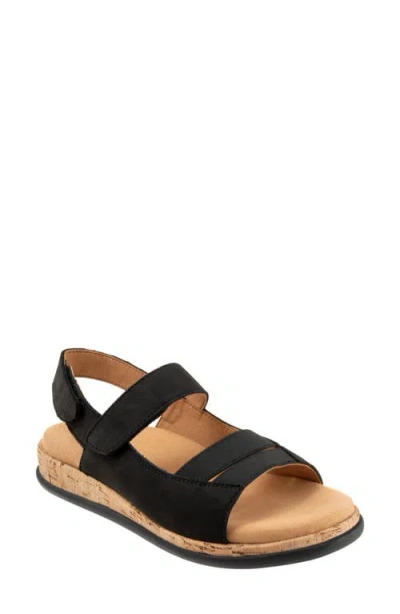 Trotters Gemini Slingback Wedge Sandal In Black