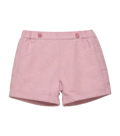 Trotters Kids' Georgina Herringbone Shorts In Pink