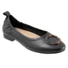 Trotters Gia Ornament T2324-001 Ballet Flat Women's Black Leather Gal1307 In Black