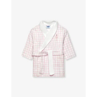 Trotters Girls Pale Pink Gingham Kids Margot Ballerina Gingham-print Cotton Robe 1-11 Years 10-11