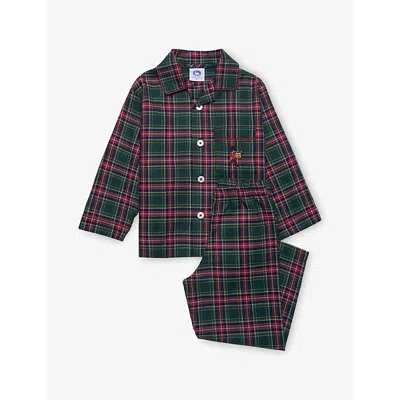 TROTTERS GREEN TARTAN GUARDSMAN CHECK-PRINT COTTON PYJAMAS 1-11