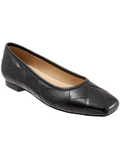 Trotters Hanny Womens Round Toe Slip On Ballet Flats In Black