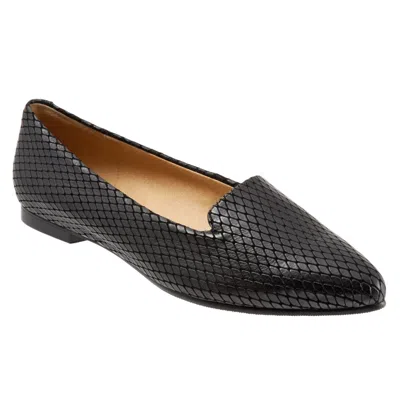 Trotters Harlowe T1707-013 Loafer N Black Leather Slip On Flats Hawk625