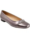 Trotters Harmony Womens Suede Slip-on Ballet Flats In Silver