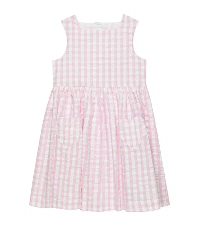 Trotters Kids' Heart Print Valentina Dress In Pink