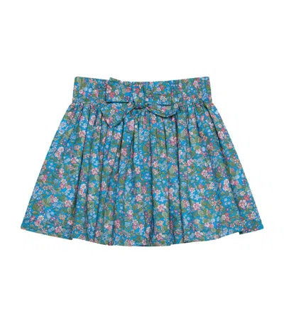 Trotters Kids' Hedgerow Floral-print Cotton Skirt 2-11 Years In Blue Hedgerow