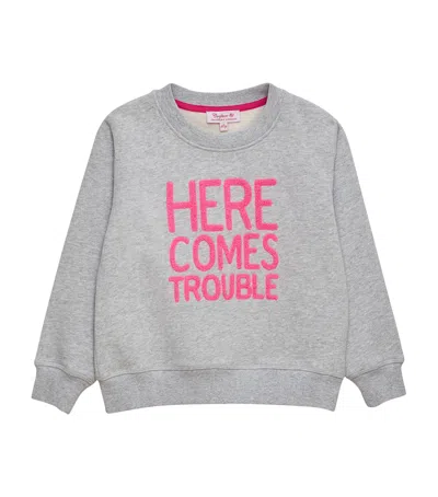 Trotters Kids' Here Comes Trouble Sweatshirt In Grey