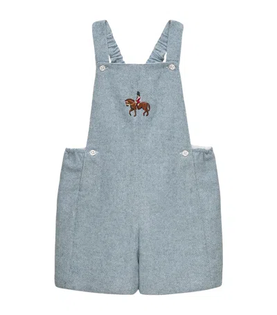 Trotters Kids'  Herringbone Horseman Alfie Dungarees In Blue