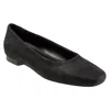 Trotters Honor Flats Women's Black Leather Mini Dot Slip On Shoes Jobb2204 In Black