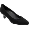 Trotters Kate Pointed Toe Kitten Heel Pump In Black Suede