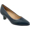 Trotters Kate Pointed Toe Kitten Heel Pump In Navy