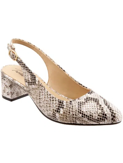 Trotters Kay Womens Leather Pointed Toe Slingback Heels In Multi