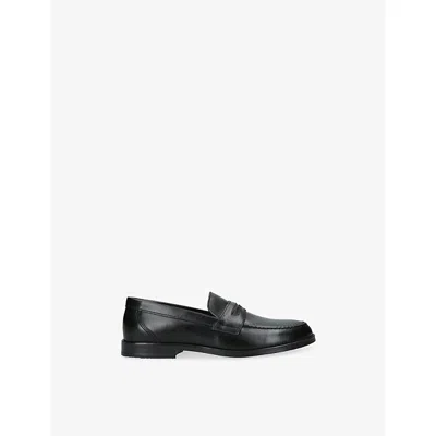 TROTTERS BLACK KIDS' HUGO LEATHER LOAFERS EUR 28 / 10 UK