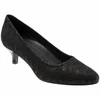 Trotters Kiera Leather Heel In Black Waves