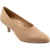 Trotters Kimber Kitten Heel Pump In Beige Leather