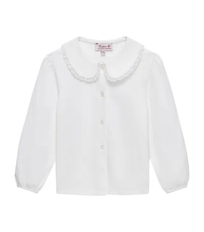 Trotters Kids' Lace-trim Evelyn Top In White