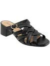 Trotters Lauri Womens Leather Square Toe Strappy Sandals In Black
