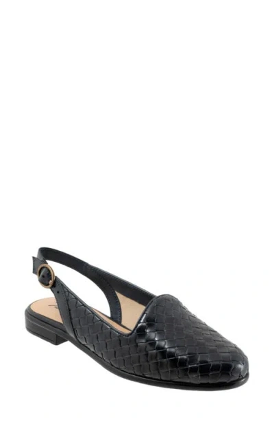 Trotters Lea Slingback Flat In Navy