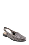 Trotters Lea Slingback Flat In Pewter