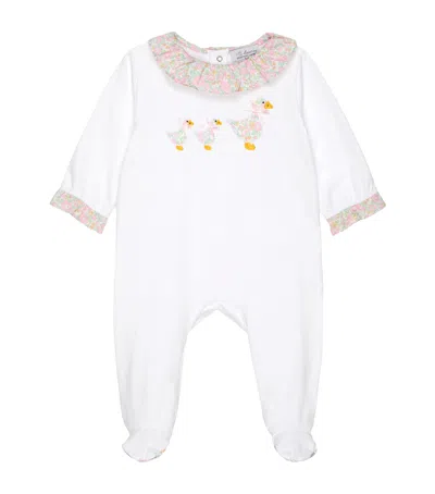 Trotters Babies'  Liberty Print Betsy Ann All-in-one In Gray