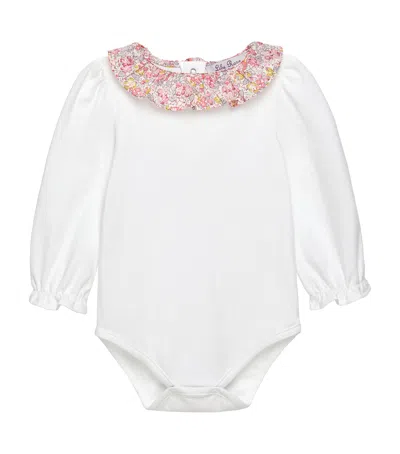 Trotters Kids' Liberty Print Claire Aude Willow Bodysuit In White