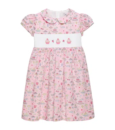 Trotters Kids' Liberty Print Smocked Dress In Pink