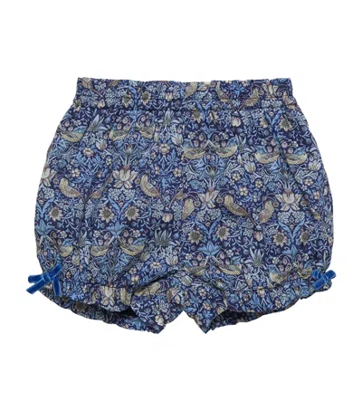 Trotters Kids' Liberty Print Strawberry Thief Bloomers In Blue