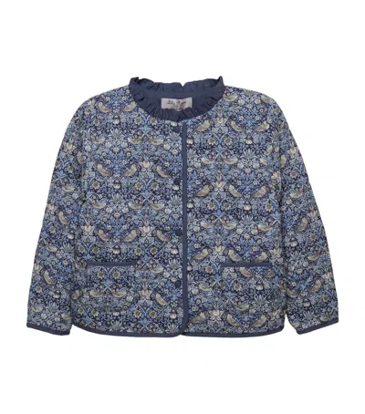 Trotters Kids' Liberty Print Strawberry Thief Jacket In Gray