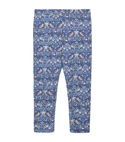 Trotters Kids' Liberty Print Strawberry Thief Leggings In Blue