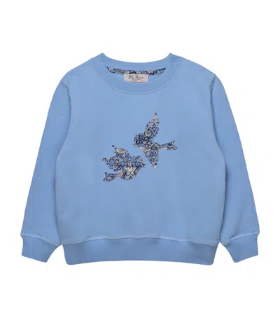 Trotters Kids' Liberty Print Strawberry Thief Sweatshirt In Blue