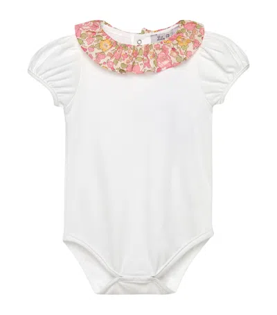 Trotters Babies'  Liberty-print Collar Willow Bodysuit In White