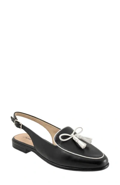 Trotters Lillie Slingback Loafer In Black/white