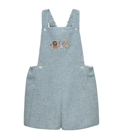 Trotters Kids'  Lion Alfie Dungarees In Blue