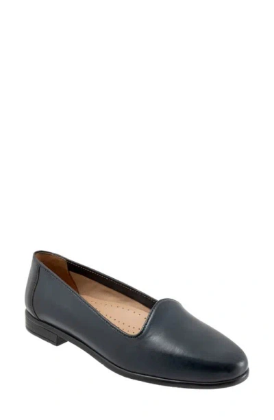 Trotters Liz Lux Flat In Navy