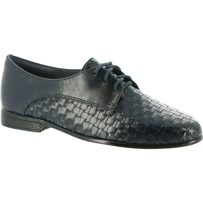 Trotters Lizzie Womens Leather Lace Up Oxfords In Blue