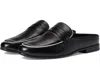 Trotters Lola Flat Black Leather Round Toe Slip-on Mule Hawk721 In Multi