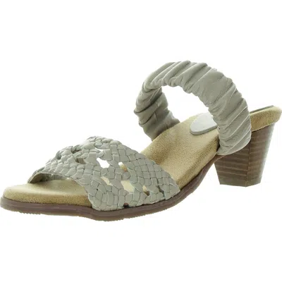 Trotters Mae Womens Woven Faux Leather Slide Sandals In Multi