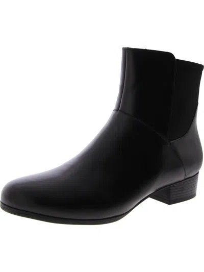 Trotters Magnolia Womens Leather Almond Toe Ankle Boots In Black
