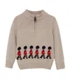 Trotters Guardsman-intarsia Half-zip Wool-blend Jumper 2-11 Years In Beige