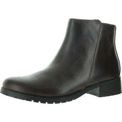 Trotters Margo Womens Zipper Leather Ankle Boots In Brown