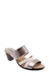 Trotters Maxine Slide Sandal In Pewter Metallic