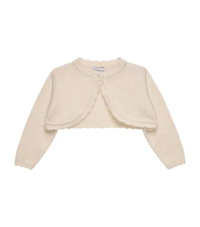 Trotters Kids'  Merino-cashmere Clara Cropped Cardigan In Neutral