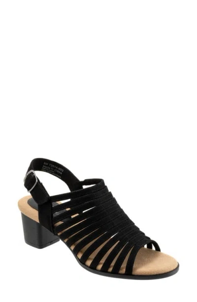 Trotters Midge Slingback Sandal In Black Suede