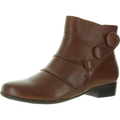 Trotters Mila Womens Leather Button Ankle Boots In Multi