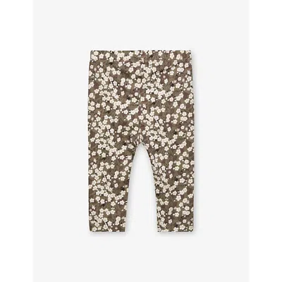 TROTTERS MOCHA MITSI MITSI FLORAL-PRINT STRETCH-COTTON LEGGINGS 3-24