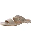 Trotters Nalane Womens Faux Leather Block Heel Slide Sandals In Multi