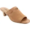Trotters Ninette Kitten Heel Slide Sandal In Beige Suede