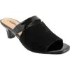 Trotters Ninette Kitten Heel Slide Sandal In Black Suede